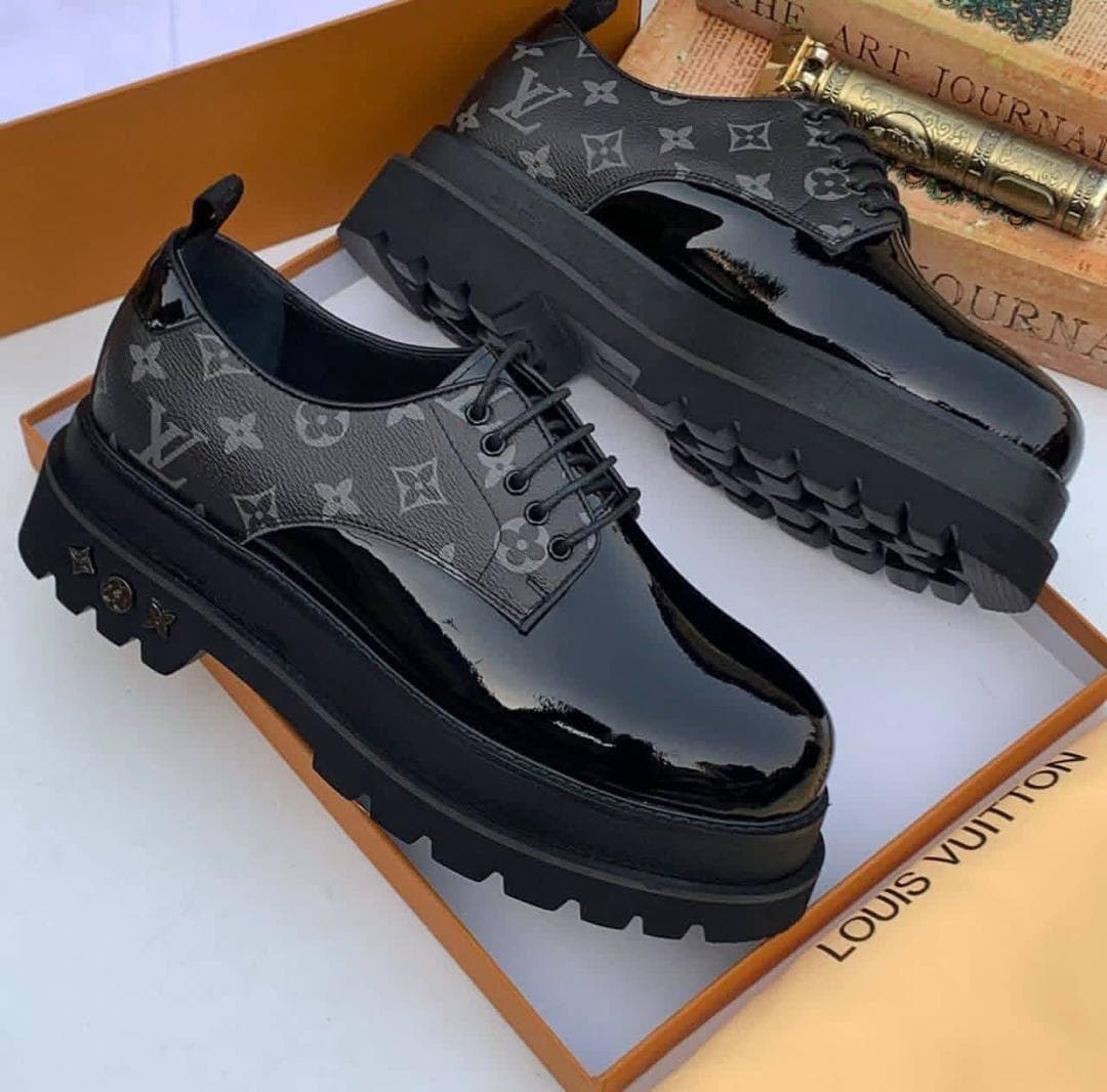 Derby Louis Vuitton Monogram Plateforme - Noir