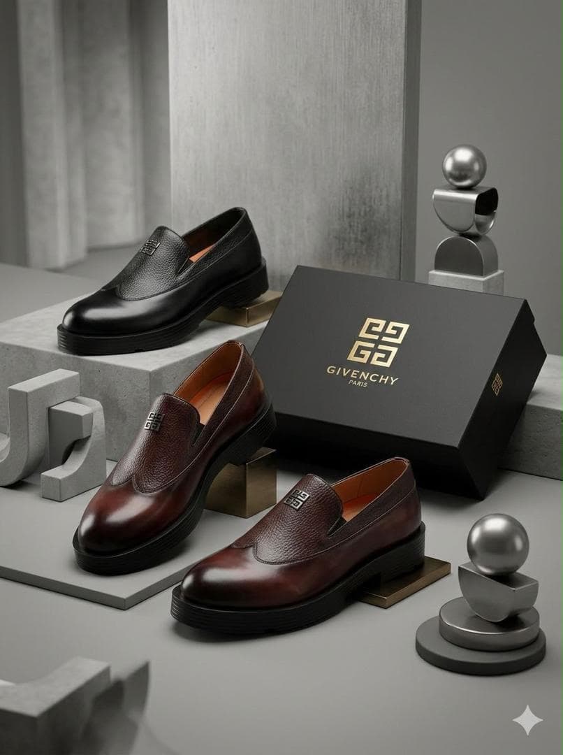 Mocassin Plateforme Grain de Cuir - Bordeaux et Noir
